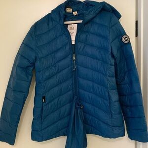 Great Roxy puffer jacket with hood and packing bag
